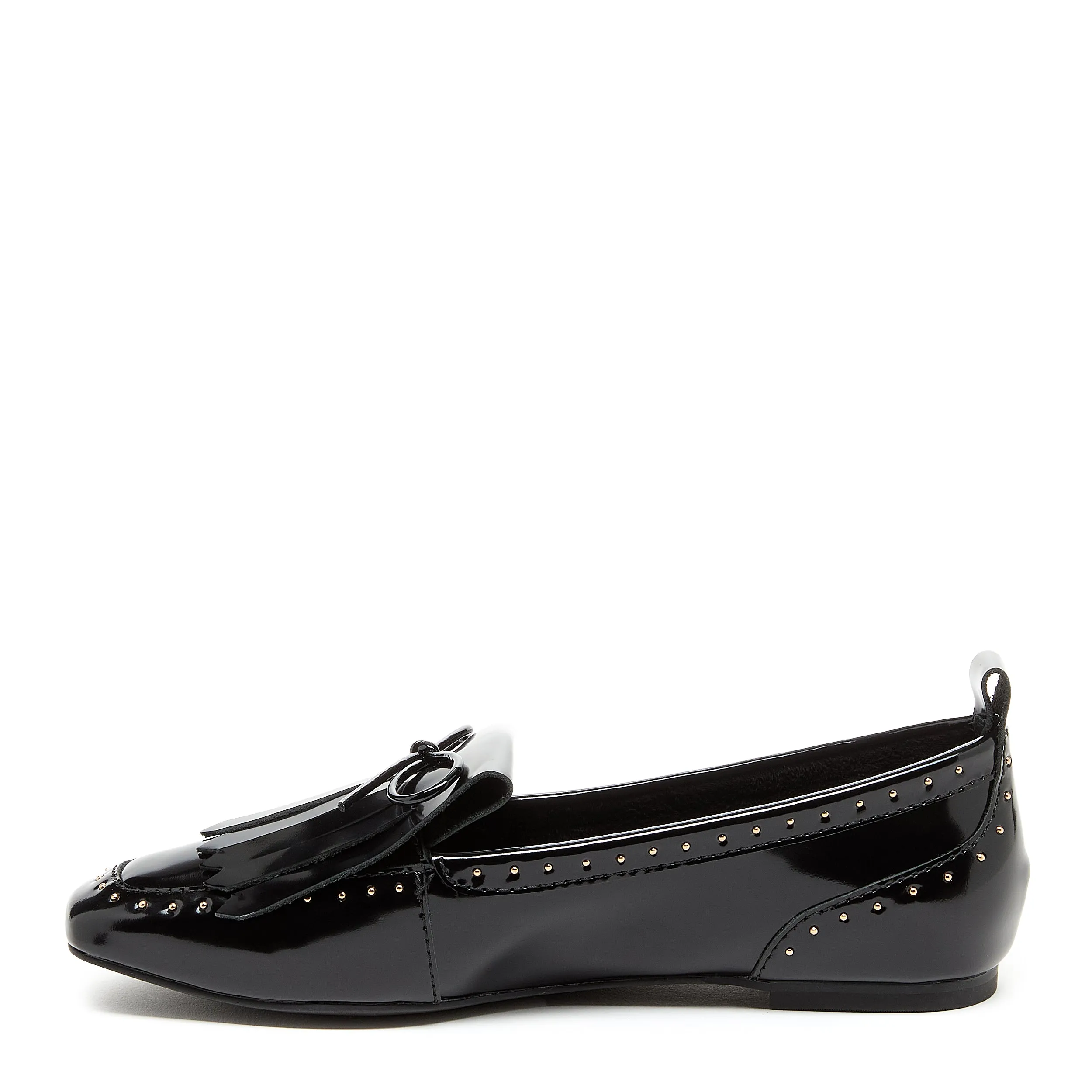Flow Black Leather Kiltie Loafers