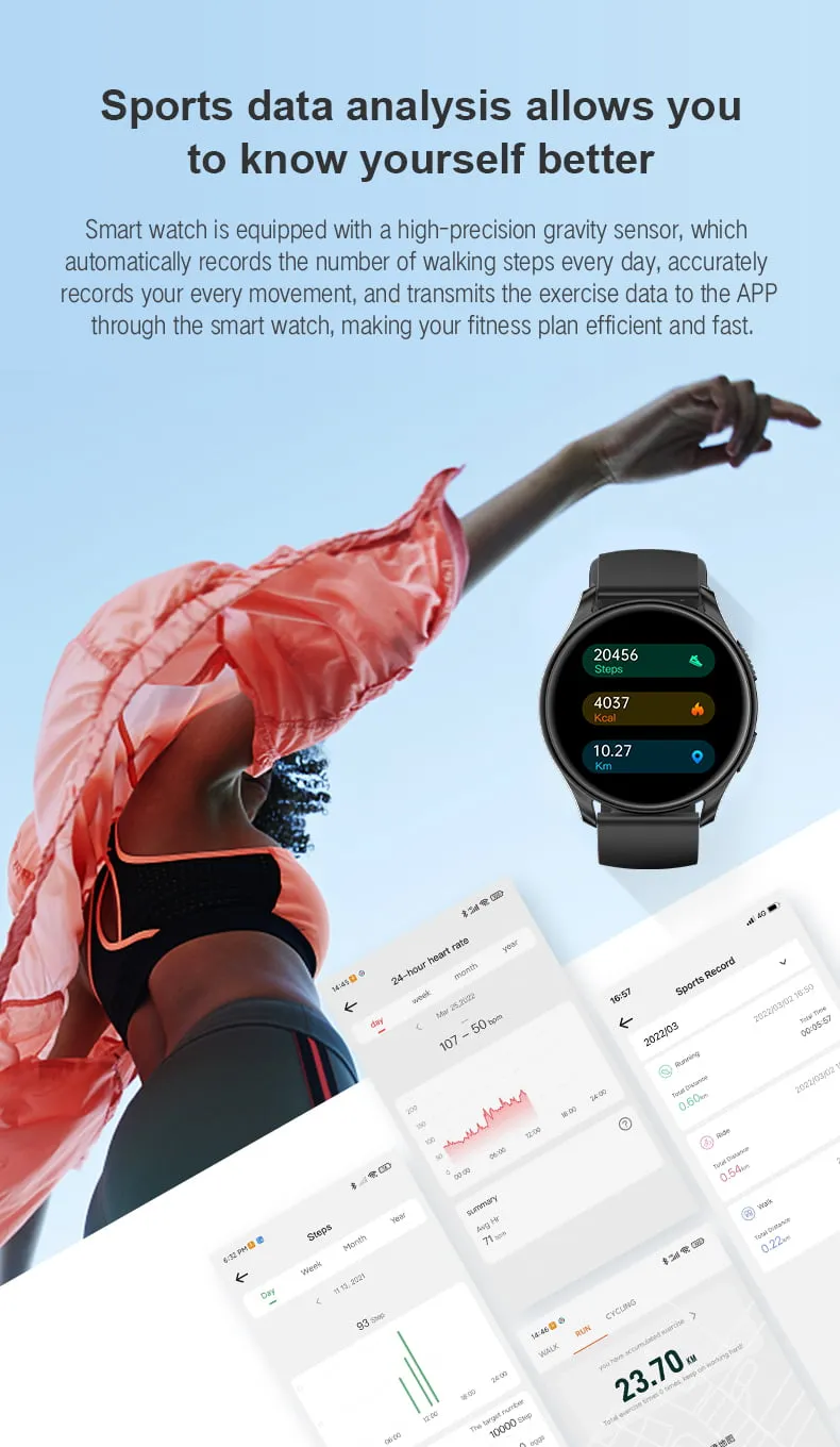 Fpogbef Smart Sport Watch for Android and IOS Phones, 1.3'' IP68 Waterproof Full Touch Fitness Activity Tracker Smart Watch with DIY Watch Face,Heart Rate,Pedometer Sleep Monitor for Men Women, Black