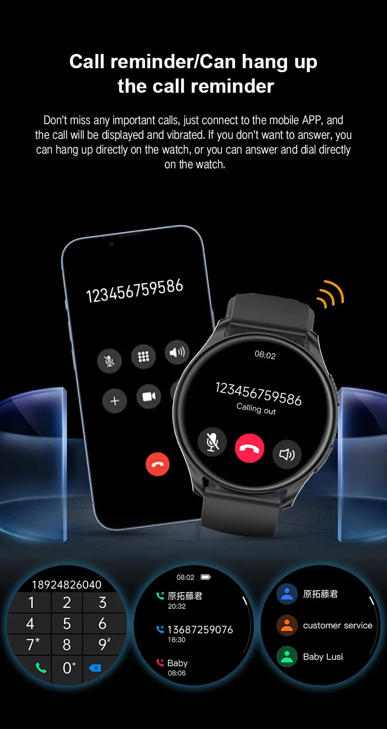 Fpogbef Smart Sport Watch for Android and IOS Phones, 1.3'' IP68 Waterproof Full Touch Fitness Activity Tracker Smart Watch with DIY Watch Face,Heart Rate,Pedometer Sleep Monitor for Men Women, Black