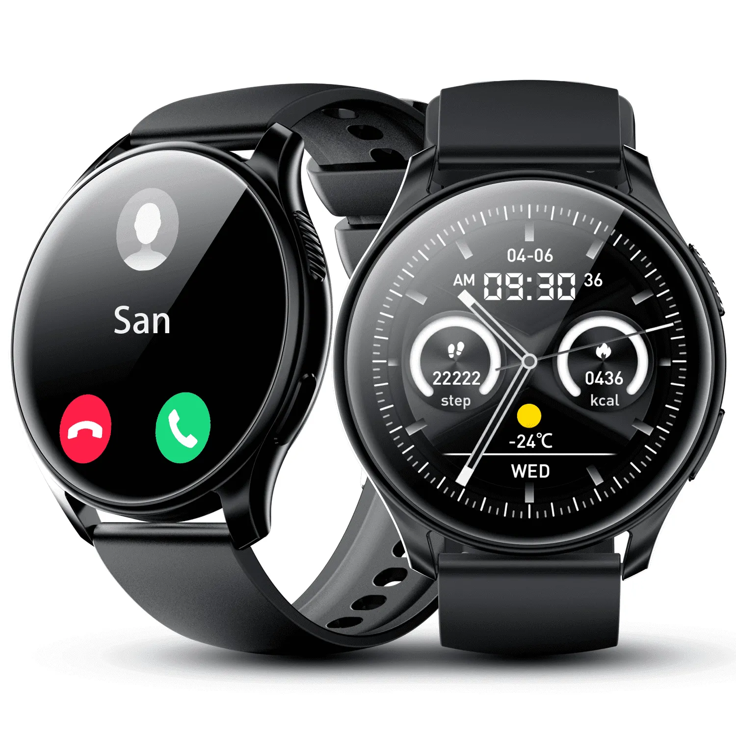Fpogbef Smart Sport Watch for Android and IOS Phones, 1.3'' IP68 Waterproof Full Touch Fitness Activity Tracker Smart Watch with DIY Watch Face,Heart Rate,Pedometer Sleep Monitor for Men Women, Black