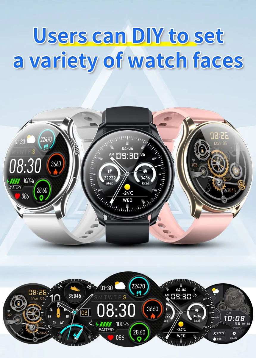 Fpogbef Smart Sport Watch for Android and IOS Phones, 1.3'' IP68 Waterproof Full Touch Fitness Activity Tracker Smart Watch with DIY Watch Face,Heart Rate,Pedometer Sleep Monitor for Men Women, Black