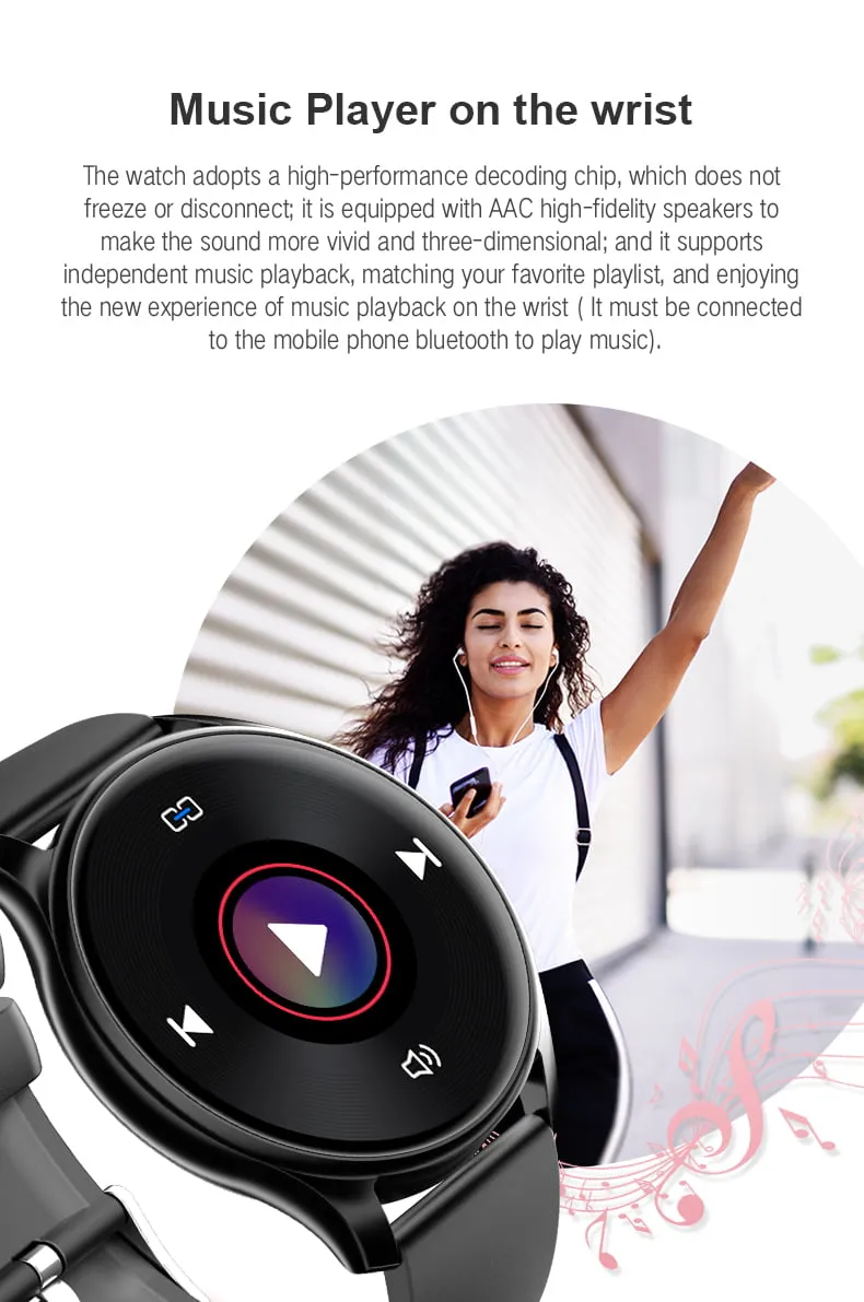 Fpogbef Smart Sport Watch for Android and IOS Phones, 1.3'' IP68 Waterproof Full Touch Fitness Activity Tracker Smart Watch with DIY Watch Face,Heart Rate,Pedometer Sleep Monitor for Men Women, Black