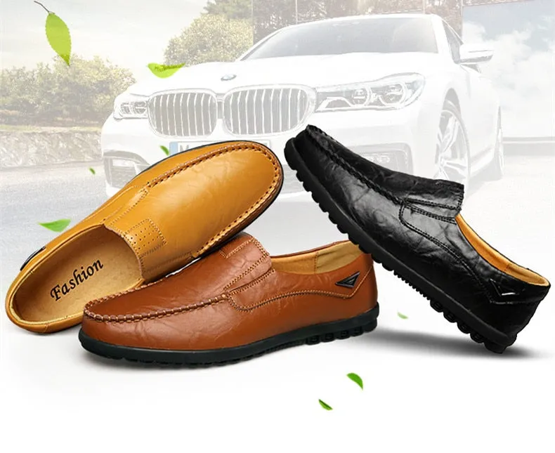 Genuine Leather Casual Slip On Loafer Shoes