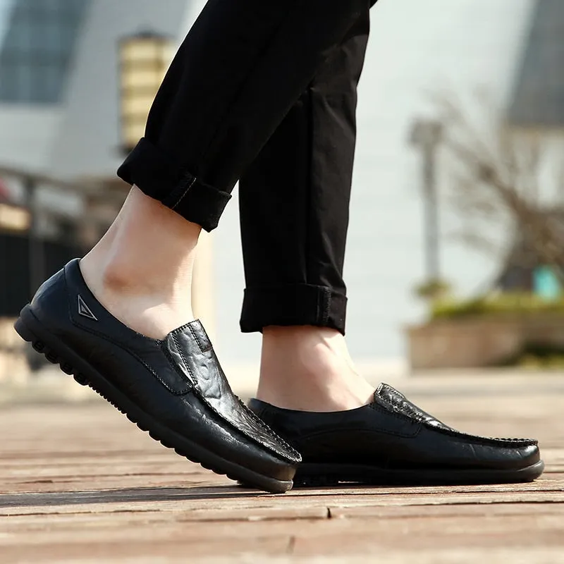 Genuine Leather Casual Slip On Loafer Shoes