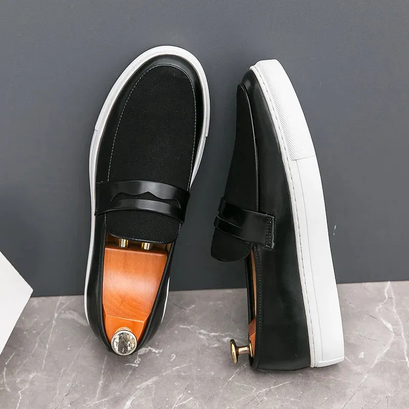 Hnzxzm Italian Luxury Suede Loafers Men's Slip-On Party Leather Shoes Slip-on Fashion Soft-soled Casual Shoes Wedding Fashion Moccasin