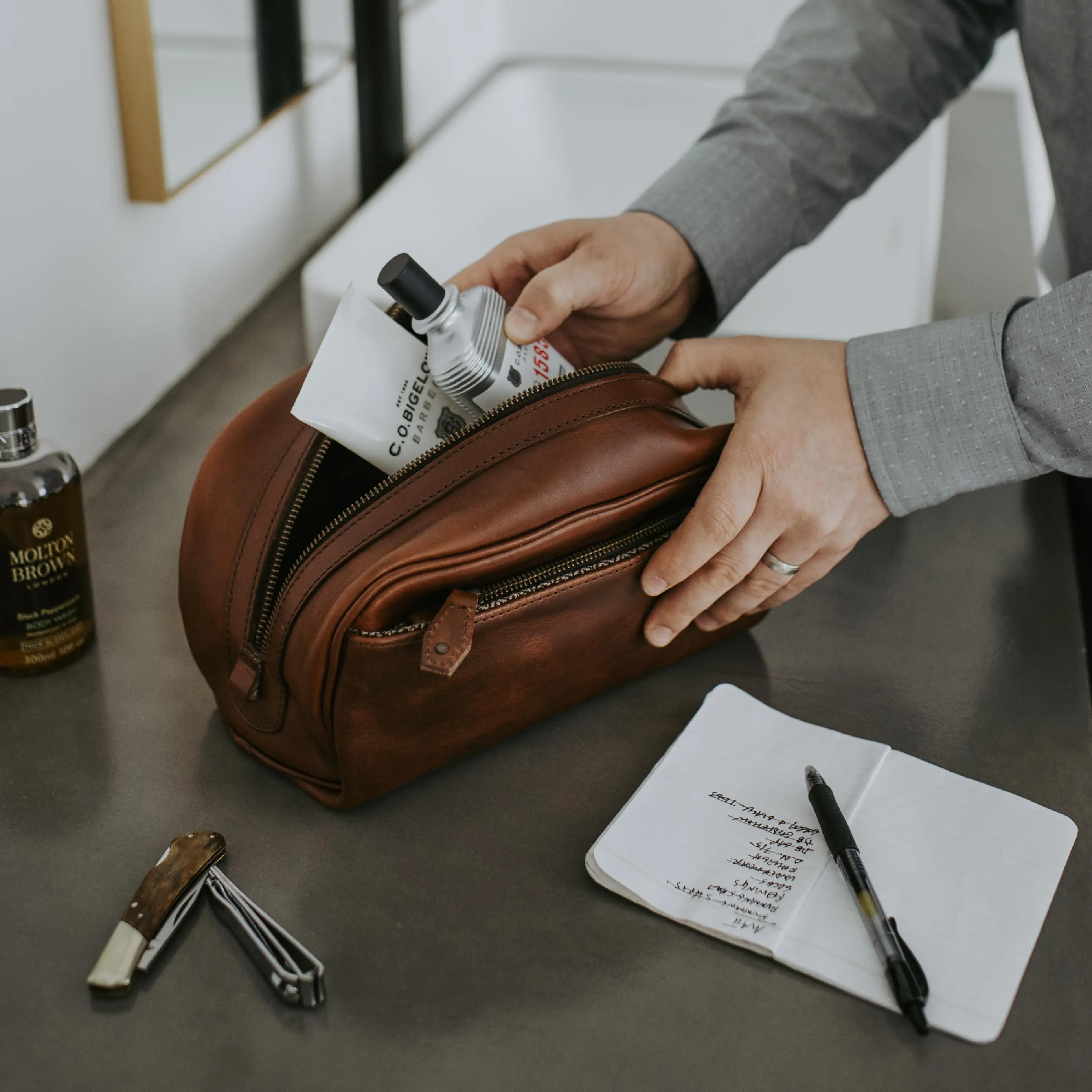 Jefferson Leather Dopp Kit | Elderwood