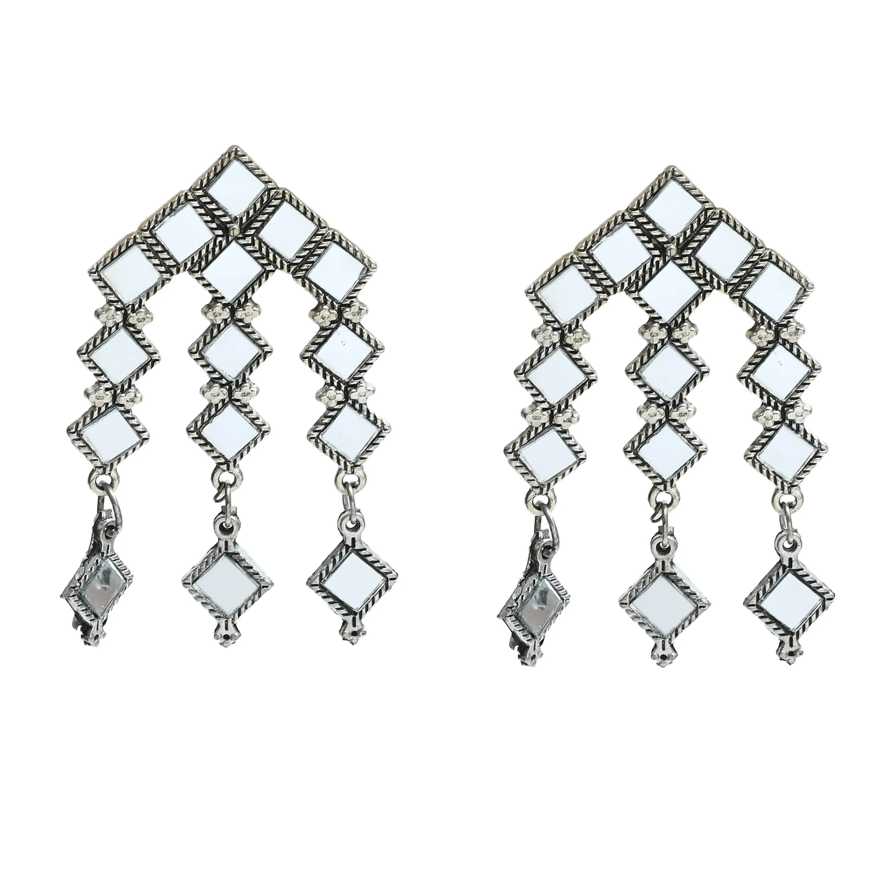 Kamal Johar Traditional design Mirror Necklace with Earrings Jkms_135