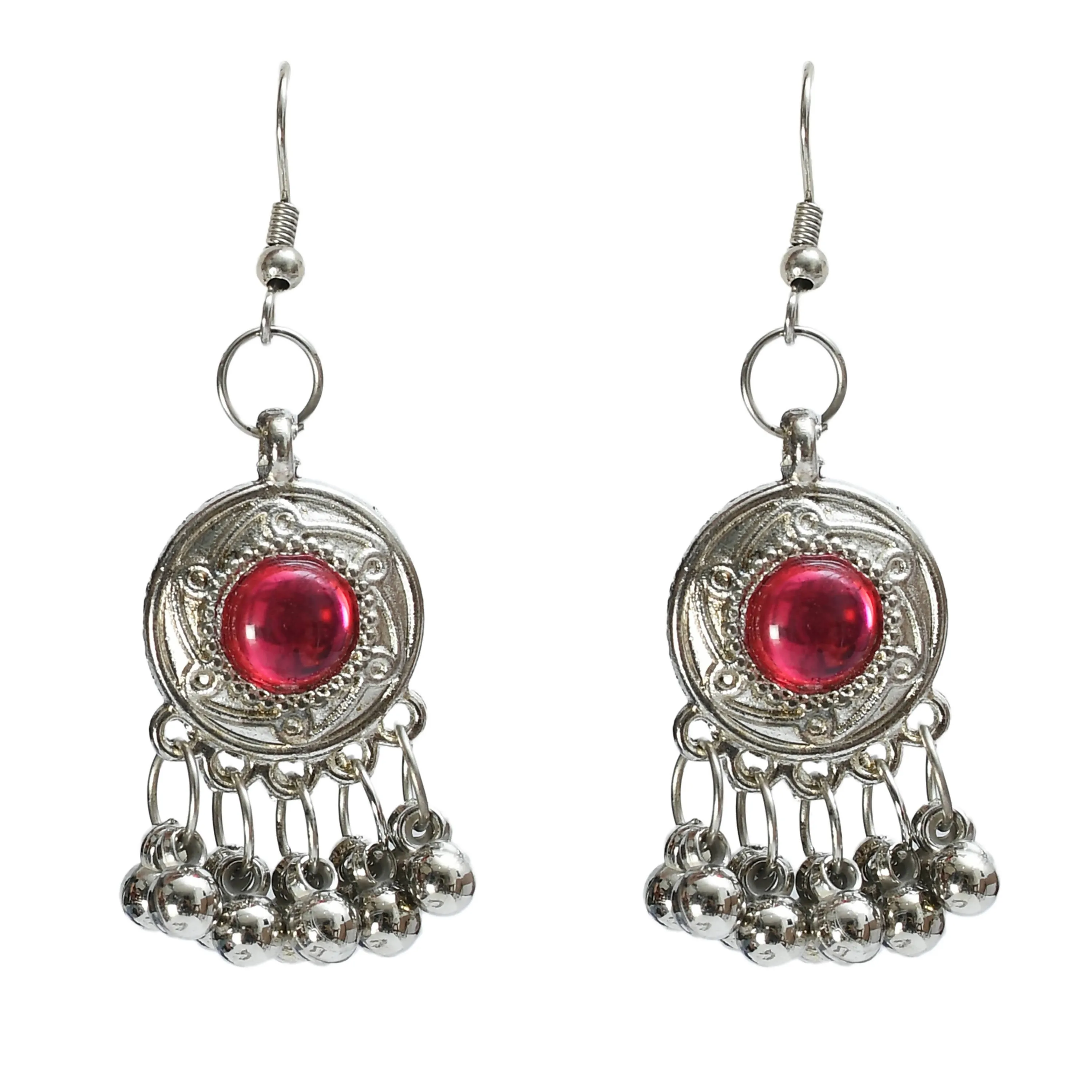 Kamal Johar Traditional Multi colour Stone Necklace with Earrings Jkms_120
