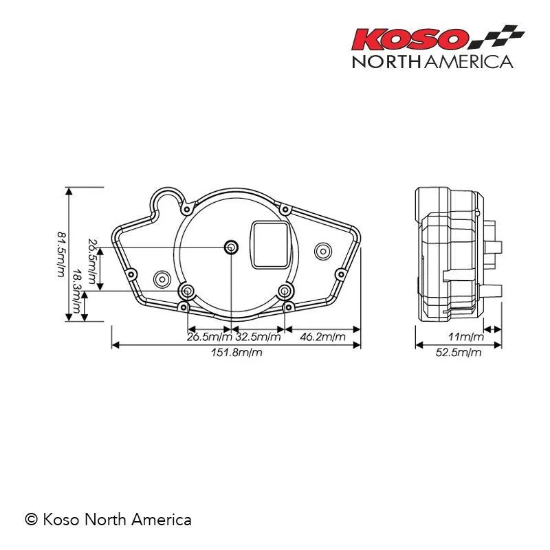 Koso GP Style RX-1N White Panel Multi-Function Gauge