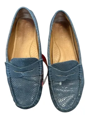 Lauren Ralph Lauren Shoe Size 7.5 Blue Leather Snake Embossed Driver Loafers