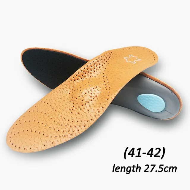 Leather orthotic insole for Flat Feet Arch Support