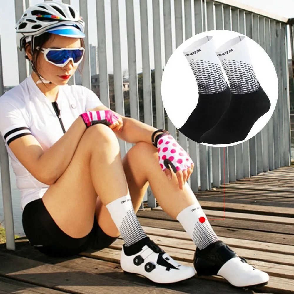 Men Women Cycling Socks Anti-Slip Wearproof Breathable Running Hiking Sports Outdoors Athletic Compression Socks