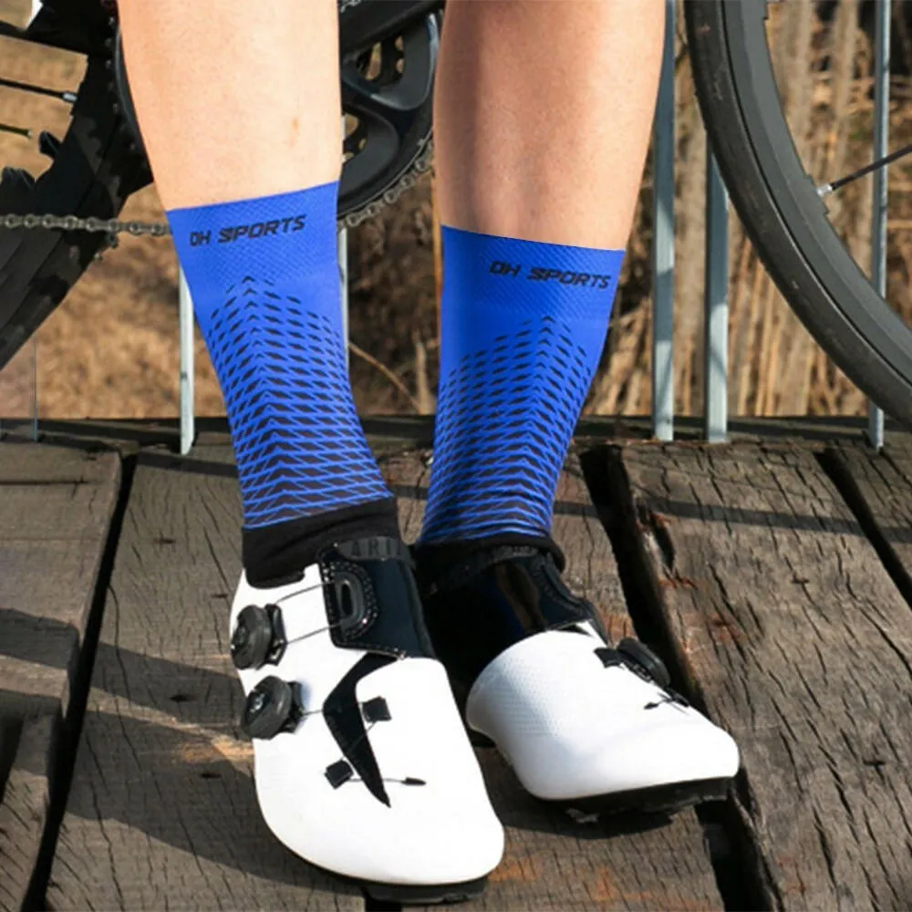 Men Women Cycling Socks Anti-Slip Wearproof Breathable Running Hiking Sports Outdoors Athletic Compression Socks