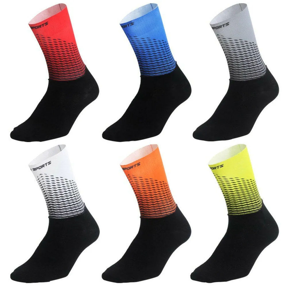 Men Women Cycling Socks Anti-Slip Wearproof Breathable Running Hiking Sports Outdoors Athletic Compression Socks