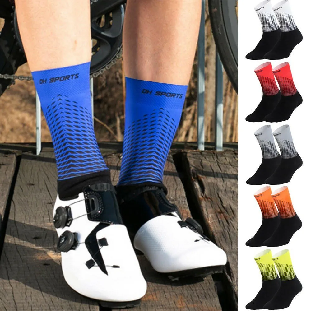 Men Women Cycling Socks Anti-Slip Wearproof Breathable Running Hiking Sports Outdoors Athletic Compression Socks