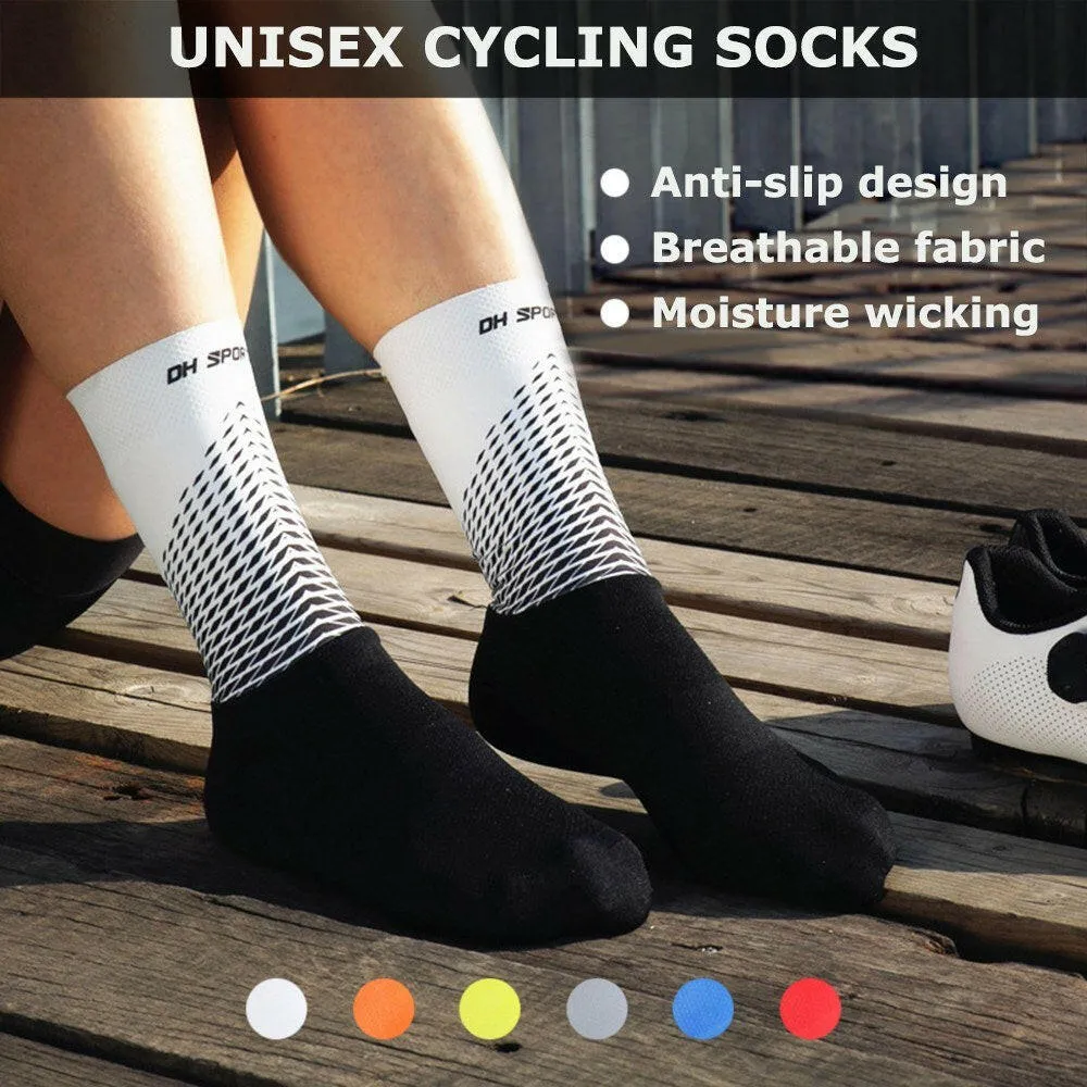 Men Women Cycling Socks Anti-Slip Wearproof Breathable Running Hiking Sports Outdoors Athletic Compression Socks
