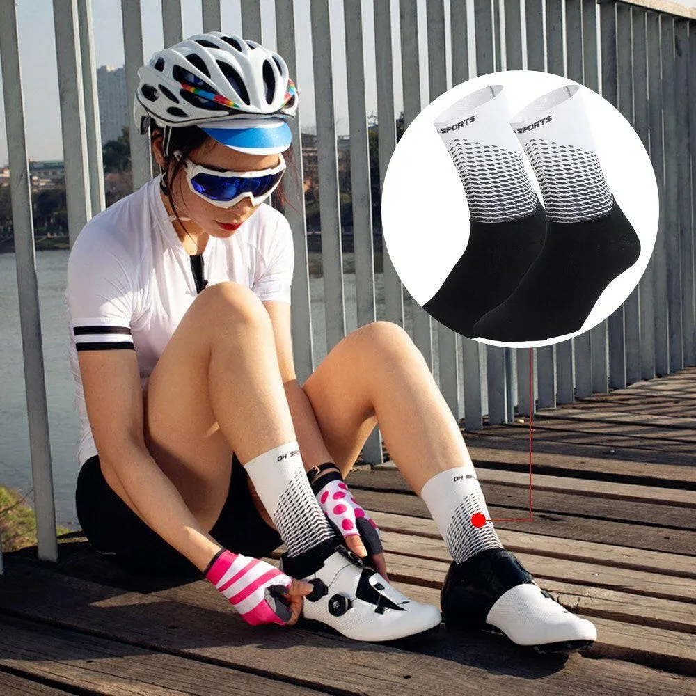 Men Women Cycling Socks Anti-Slip Wearproof Breathable Running Hiking Sports Outdoors Athletic Compression Socks