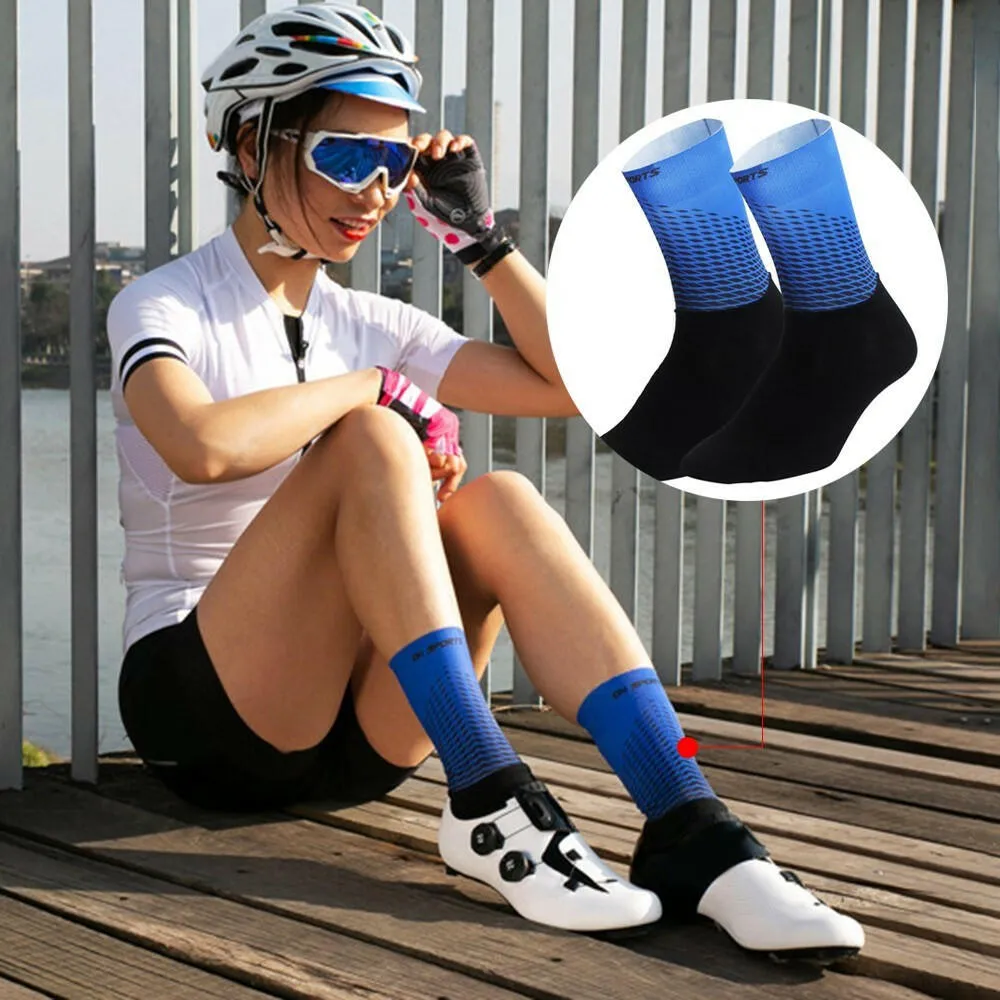 Men Women Cycling Socks Anti-Slip Wearproof Breathable Running Hiking Sports Outdoors Athletic Compression Socks