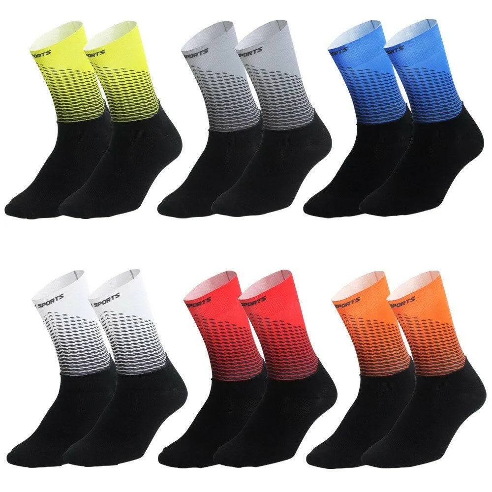 Men Women Cycling Socks Anti-Slip Wearproof Breathable Running Hiking Sports Outdoors Athletic Compression Socks