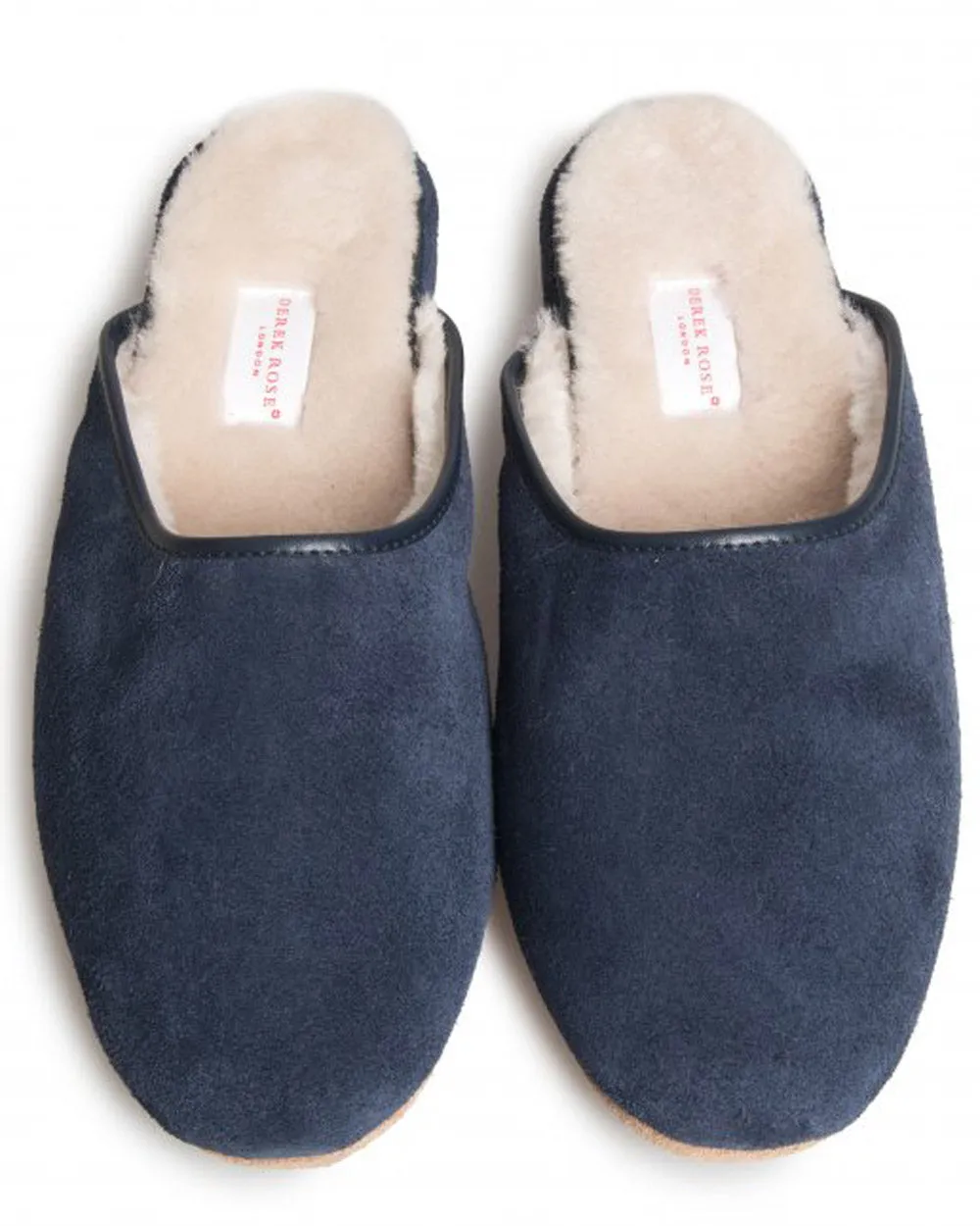 Navy Douglas Suede Sheepskin Slipper