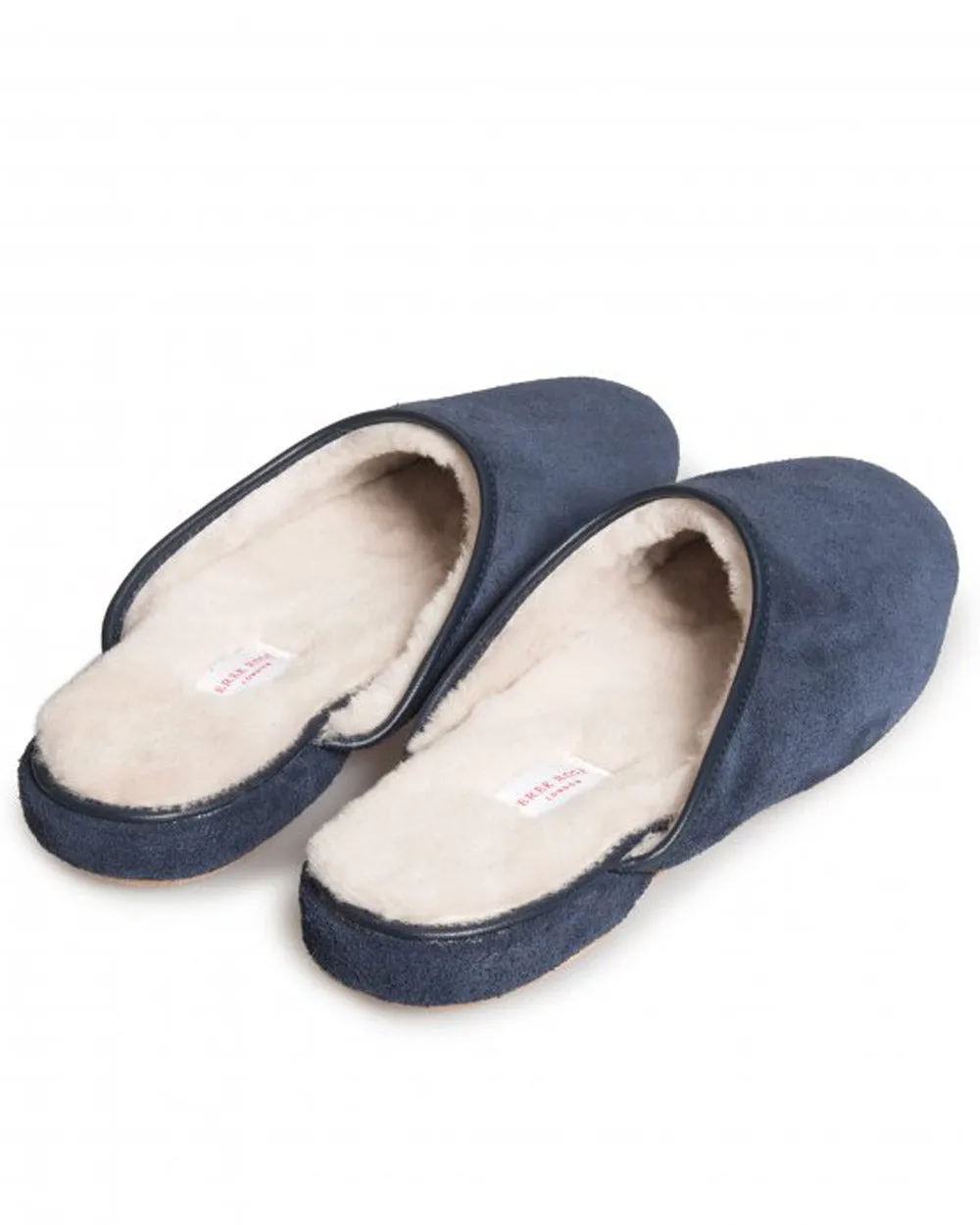 Navy Douglas Suede Sheepskin Slipper