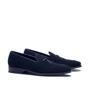Navy Suede Belgian Loafer