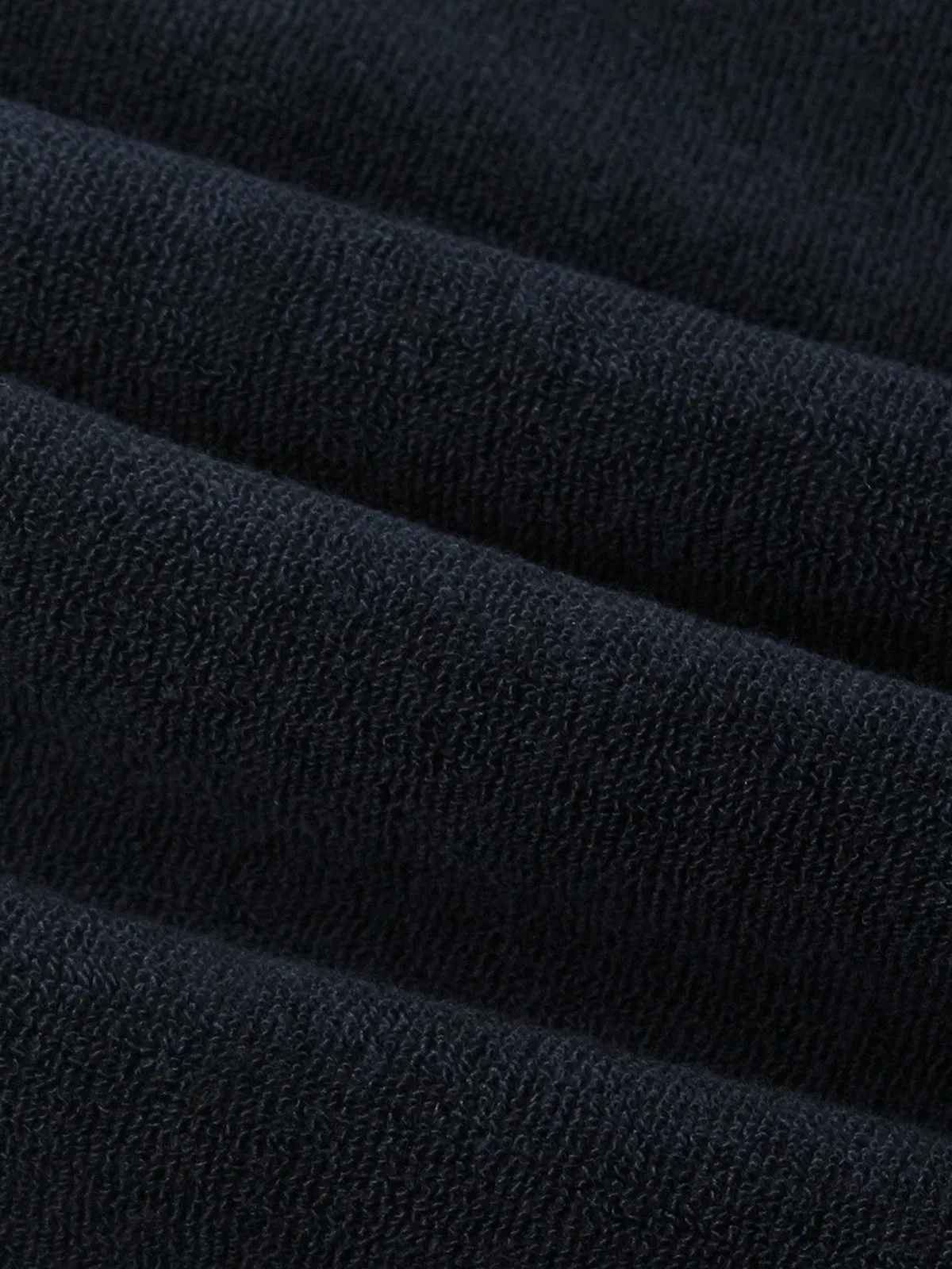 Navy Terry Towelling Longsleeve Polo