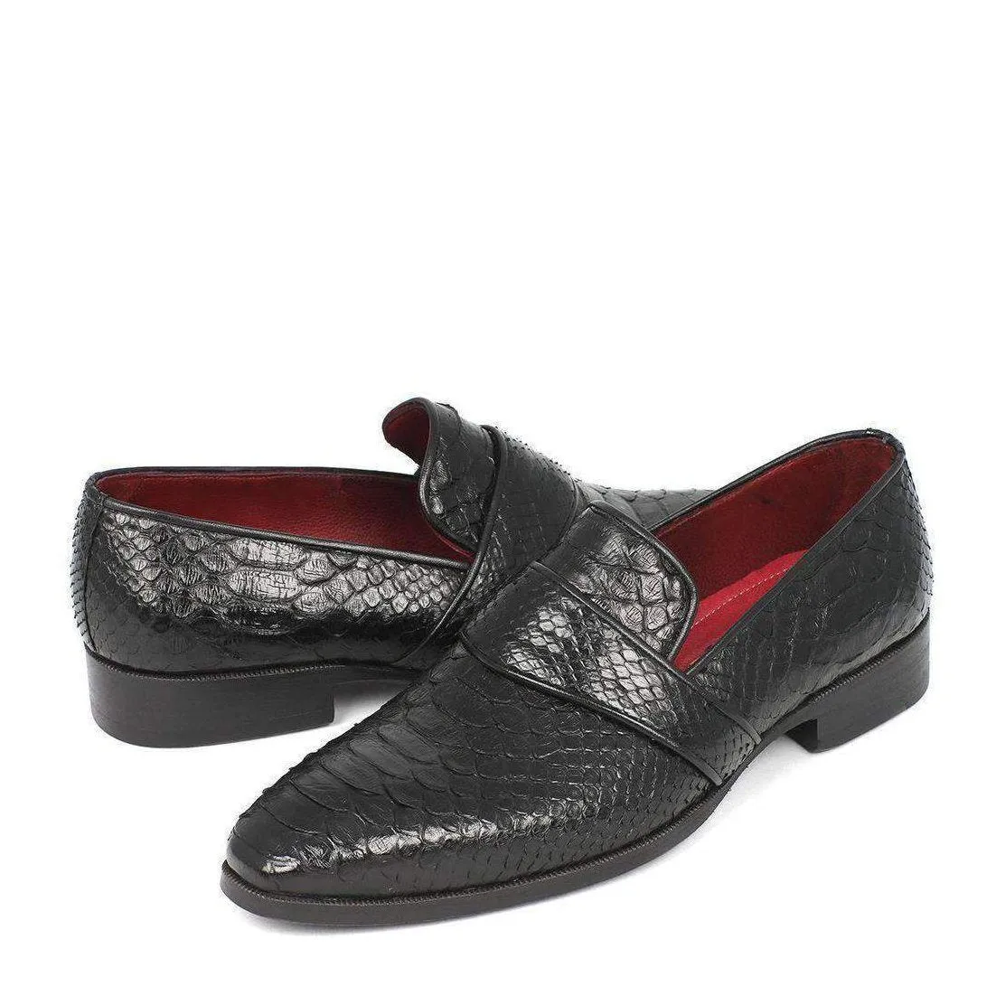 Paul Parkman Men's Genuine Snake Black Loafers 11BLK62