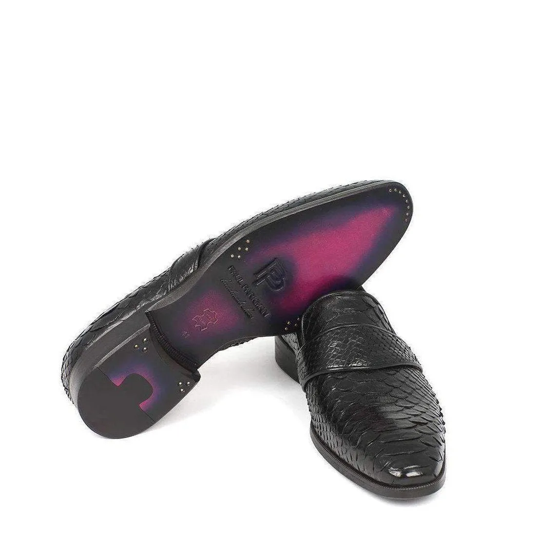 Paul Parkman Men's Genuine Snake Black Loafers 11BLK62