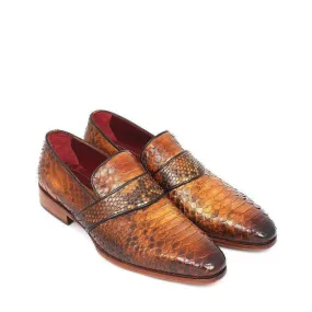 Paul Parkman Men's Genuine Snake Camel Loafers 11CML94
