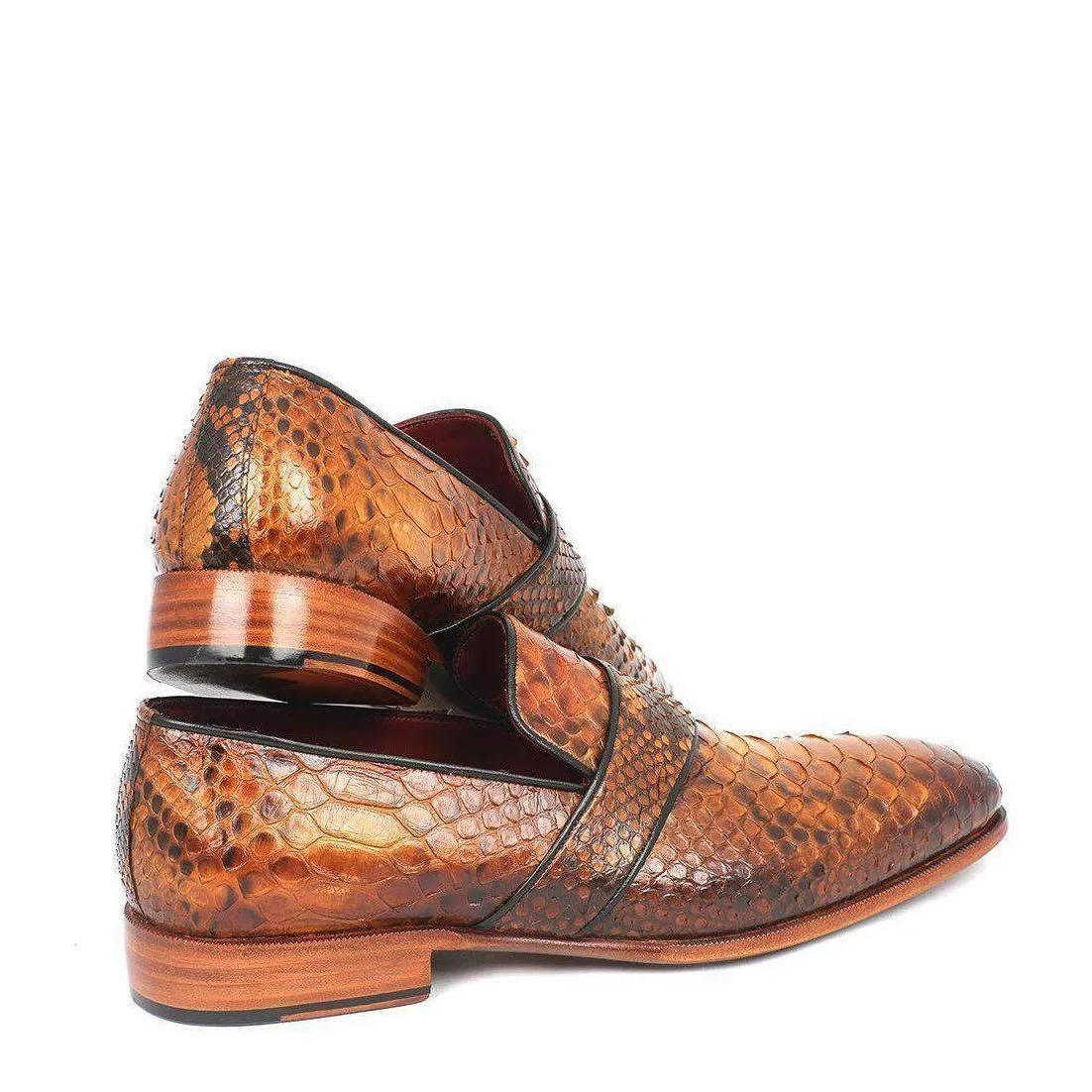 Paul Parkman Men's Genuine Snake Camel Loafers 11CML94