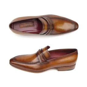 Paul Parkman Men's Loafer Brown Leather Shoes (ID#068-CML)