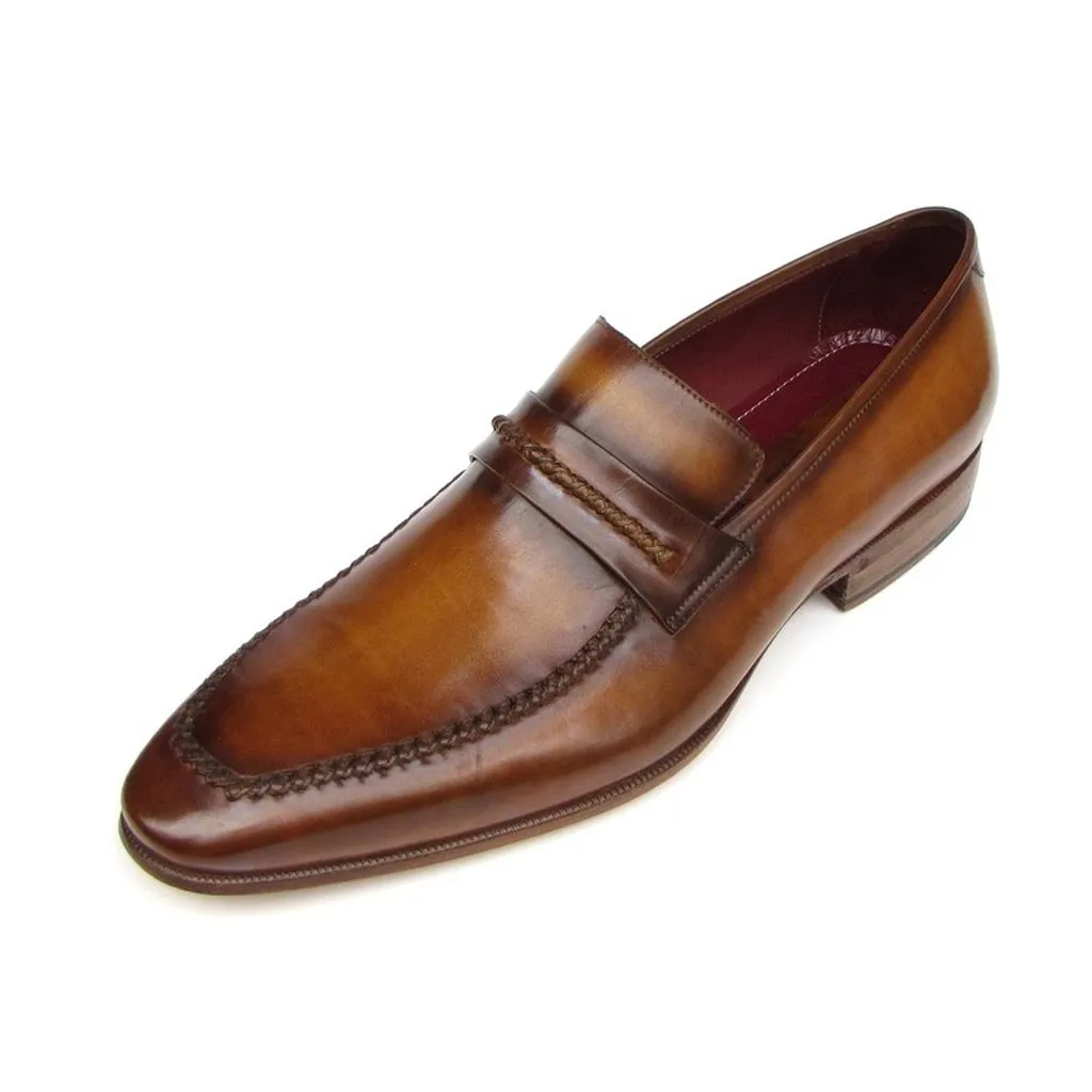 Paul Parkman Men's Loafer Brown Leather Shoes (ID#068-CML)