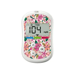 Peach Floral for OneTouch Verio Flex Glucometer
