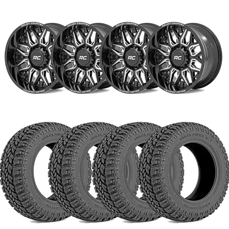 Rough Country 35X12.50R20 Tires & Rough Country 86 Series Wheels Package | 2022-2025 Toyota Tundra