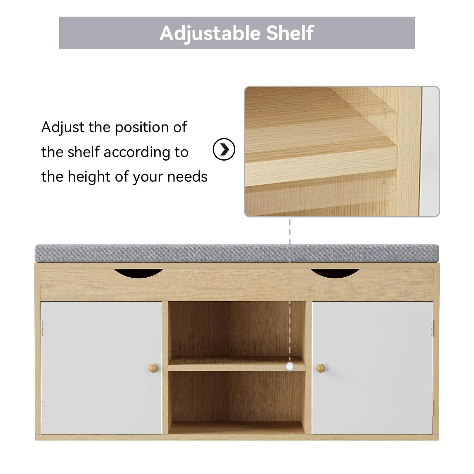 Shoe Storage Bench with Lift Top for Entryway IF032