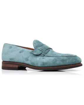 Suede Single Monkstrap Loafer in Turquoise