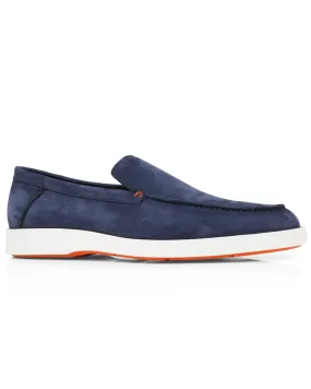 Tumbled Calfskin Casual Loafer in Blue