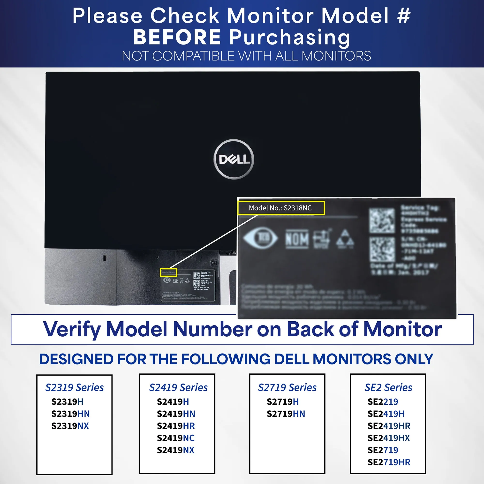 VESA Adapter for Compatible Dell Monitors
