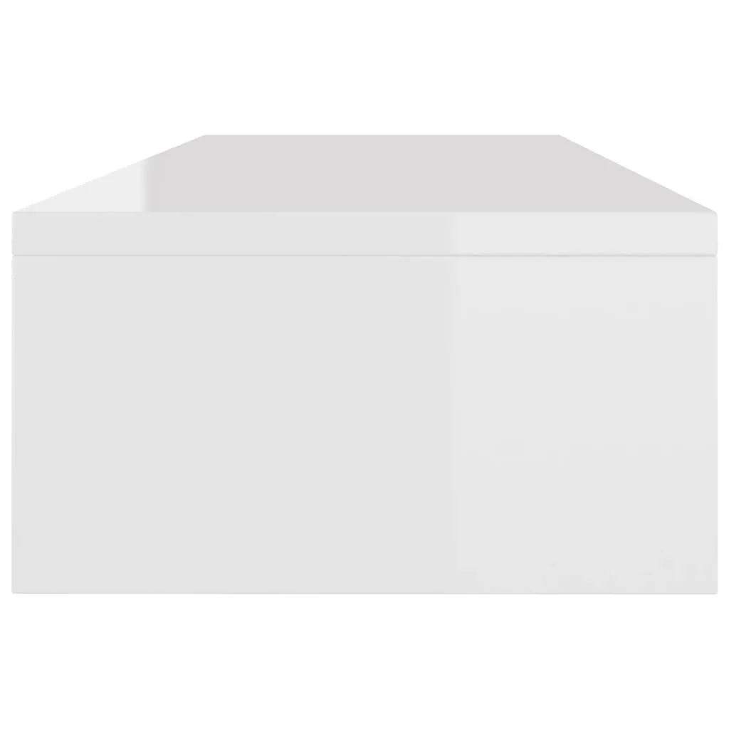 vidaXL Monitor Stand High Gloss White 100x24x13 cm Engineered Wood