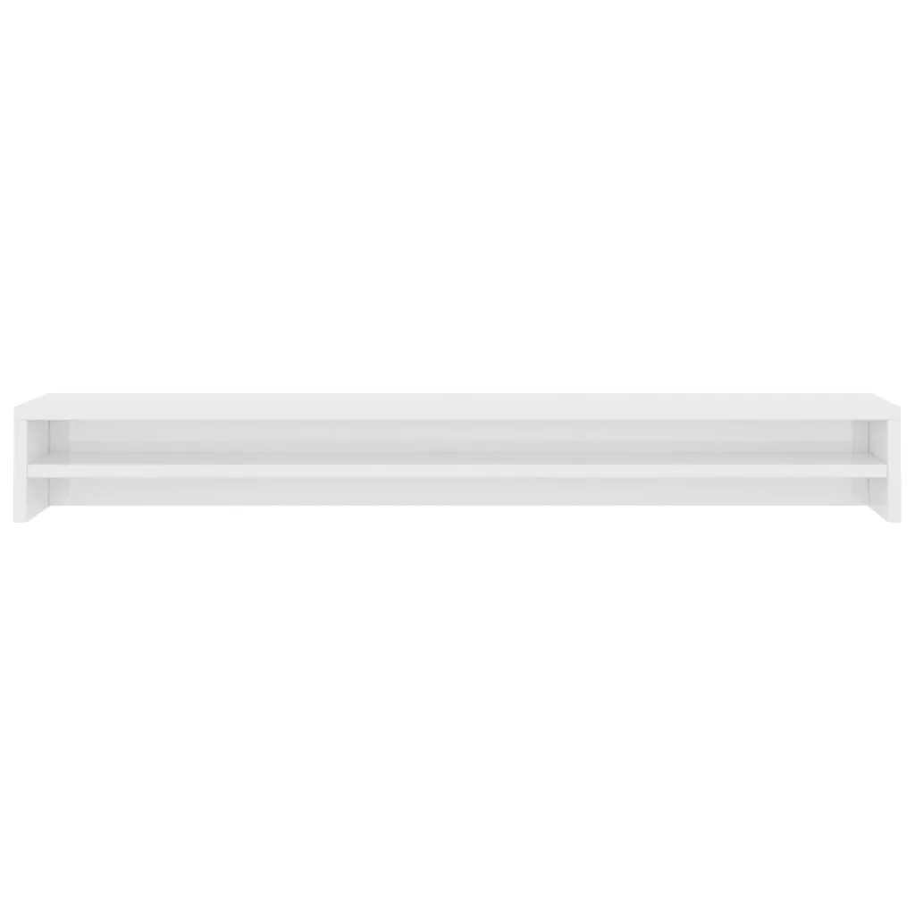 vidaXL Monitor Stand High Gloss White 100x24x13 cm Engineered Wood