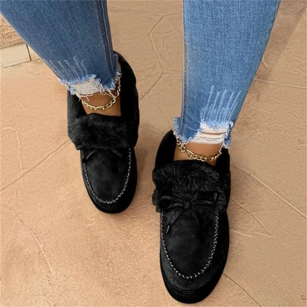 Women's Round Toe Fleece Thick Warm Cotton Shoes