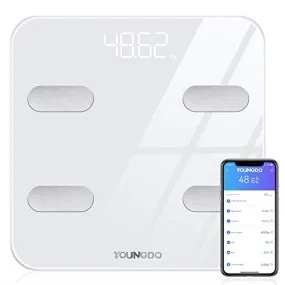 YOUNGDO Body Fat Scale [Upgraded Version to 23 Essential Measurements], Bluetooth Smart Bathroom Digital BMI Scales,Body Composition Analyzer Monitor High Precision Measuring for BMI, Body Weight etc